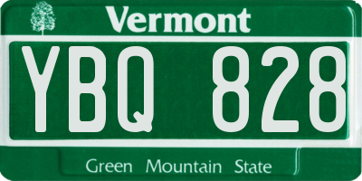 VT license plate YBQ828