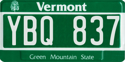 VT license plate YBQ837