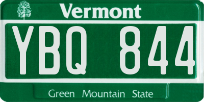 VT license plate YBQ844