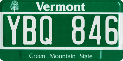 VT license plate YBQ846