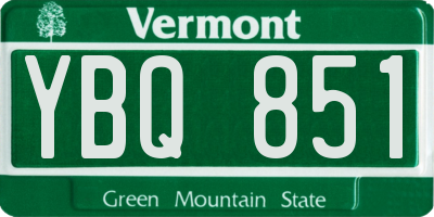VT license plate YBQ851