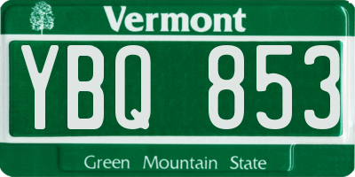 VT license plate YBQ853
