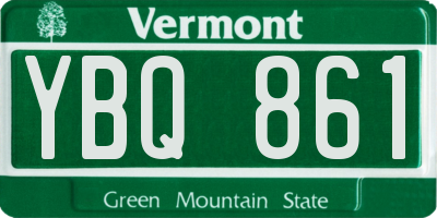 VT license plate YBQ861