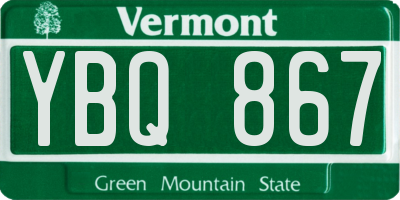 VT license plate YBQ867