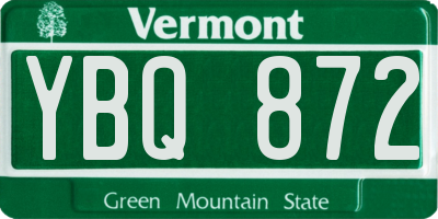 VT license plate YBQ872
