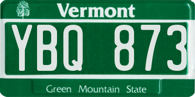VT license plate YBQ873
