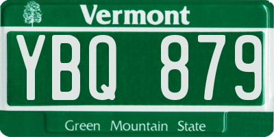 VT license plate YBQ879