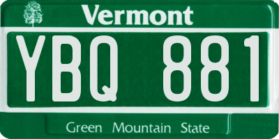 VT license plate YBQ881