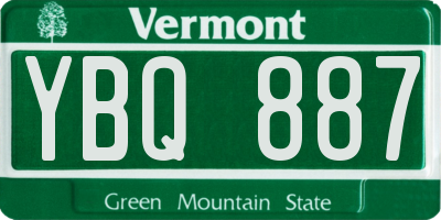 VT license plate YBQ887