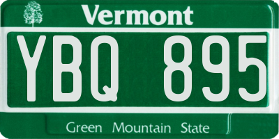 VT license plate YBQ895