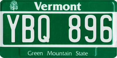 VT license plate YBQ896