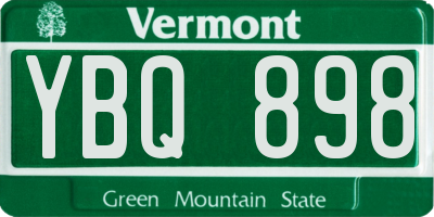 VT license plate YBQ898