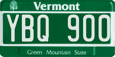 VT license plate YBQ900