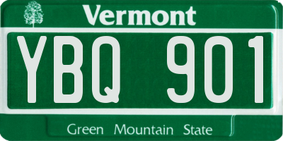 VT license plate YBQ901