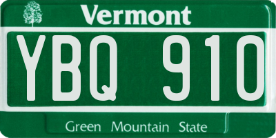 VT license plate YBQ910