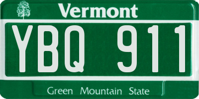 VT license plate YBQ911