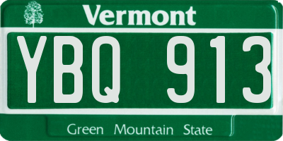 VT license plate YBQ913