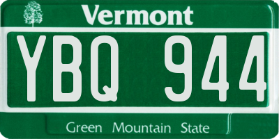 VT license plate YBQ944