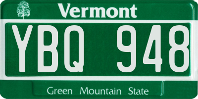 VT license plate YBQ948