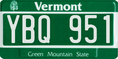 VT license plate YBQ951
