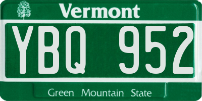 VT license plate YBQ952