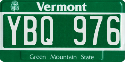VT license plate YBQ976