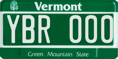 VT license plate YBR000