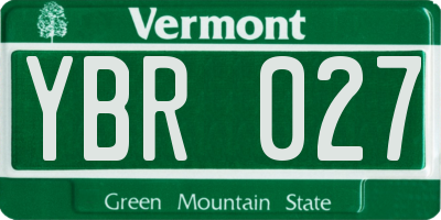 VT license plate YBR027