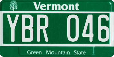 VT license plate YBR046