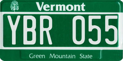 VT license plate YBR055