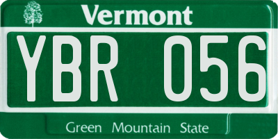 VT license plate YBR056