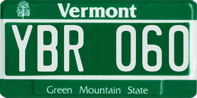 VT license plate YBR060