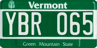 VT license plate YBR065