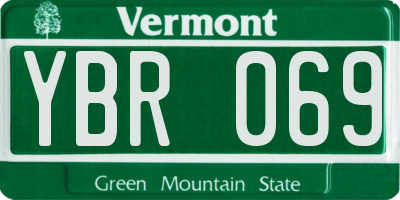 VT license plate YBR069