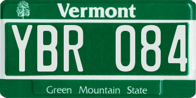 VT license plate YBR084