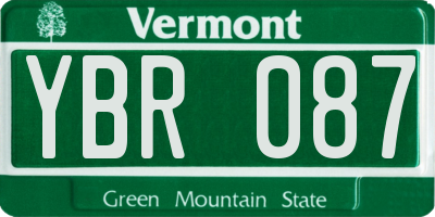 VT license plate YBR087