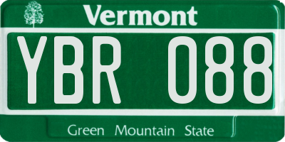 VT license plate YBR088