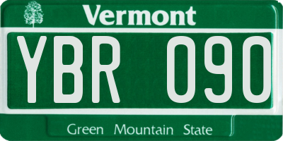 VT license plate YBR090
