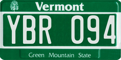 VT license plate YBR094