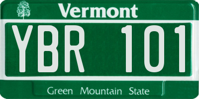 VT license plate YBR101