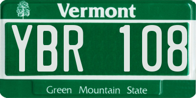 VT license plate YBR108