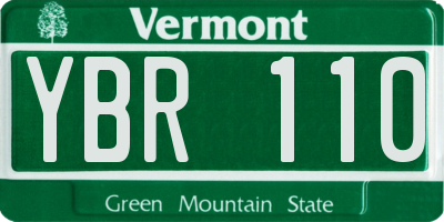 VT license plate YBR110