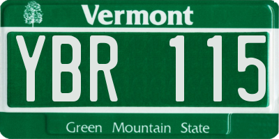 VT license plate YBR115