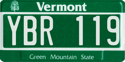 VT license plate YBR119