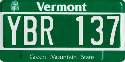 VT license plate YBR137