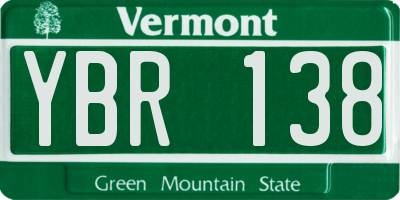 VT license plate YBR138