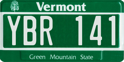 VT license plate YBR141