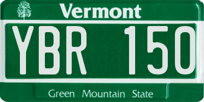 VT license plate YBR150
