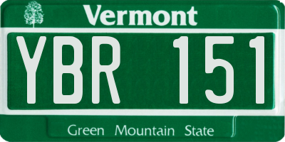 VT license plate YBR151