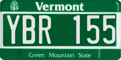 VT license plate YBR155